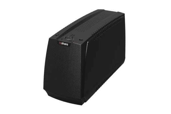É um nobreak TS Shara preto, em vista frontal/lateral, sobre fundo branco, adequado para ser usado como produto em uma composição ou mockup.